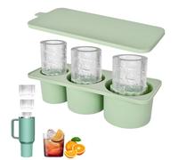 Disnace Bac à Glaçons en Silicone pour Stanley Cup 30-40 Oz, Plateau Bac a Glacons Moules à Glaçons pour Gobelet, Réutilisables pour Cocktails Whisky Café, Facile à Démouler (Vert)