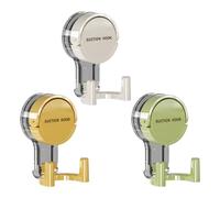 Disnace Lot de 3 Crochet Ventouse, Crochets à Ventouse Ultra-Résistants, Double Crochet à Ventouses, Crochets Muraux pour Salle de Bain Cuisine, 5KG Charge, Sans Perçage, Blanc Vert Jaune