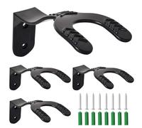 Disnace Lot de 4 supports de casque de moto, support mural robuste avec vis pour garage, entrée, vestiaire, noir