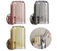 Disnace Porte Brosse à Dents, Lot de 3 Porte-Brosses à Dents Muraux sans Perçage, Support Brosse a Dent Murale, Multifonction pour Salle de Bain (Rose Sakura, Gris Glacé, Café Automne)