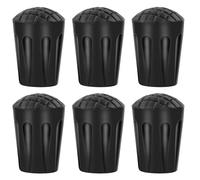 Disnace Rechange en Caoutchouc Embouts, 6 Pièces Embouts en Caoutchouc pour Bâtons de Marche et Randonnée, Capuchons Protecteur en Caoutchouc, Protecteurs Universels Antidérapants pour Trekking, Noir