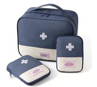 Disnace Trousse Premier Secours Vide, Mini Trousse De Secours Vide, Sac De Stockage De Médecine Portable, Kits De Premiers Secours, Trousses Medicaments Voyage, Mini Boîte Médical (Bleu, 3 Pièces)