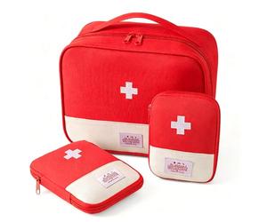 Disnace Trousse Premier Secours Vide, Mini Trousse De Secours Vide, Sac De Stockage De Médecine Portable, Kits De Premiers Secours, Trousses Medicaments Voyage, Mini Boîte Médical (Rouge, 3 Pièces)