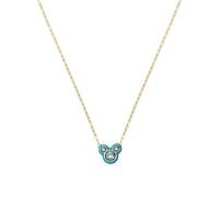 DISNEY 100 Minnie Mouse Collier plaqué argent et or jaune avec oxyde de zirconium et émail bleu
