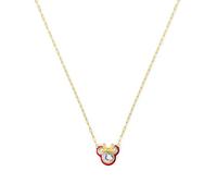 Disney 100 Minnie Mouse Collier pour femme plaqué argent et or jaune avec oxyde de zirconium et émail rose