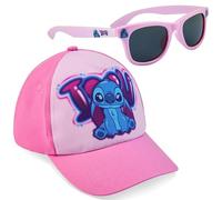 Disney 100% UV Lunettes de Soleil Fille et Ensemble Réglable Casquette (Rose Stitch)