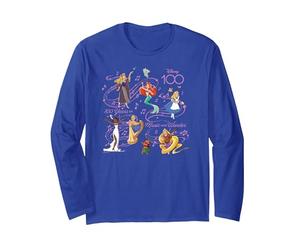 Disney 100 Years of Music and Wonder Princess Songs D100 Manche Longue, Unisexe pour adultes, Bleu Royal, XXL