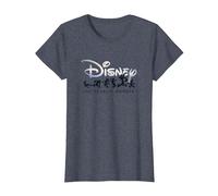 Disney 100 Years of Wonder Mickey & Pals Silhouettes D100 T-Shirt, Femme, Bleu Chiné, XL