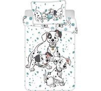 Disney 101 Dalmatiner Baby Ensemble couette et oreiller | Garçons & Filles ensembles de literie pour bambins | avec la famille ionienne des dalmatiens, blanc