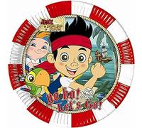 Disney 23 cm Yo Ho Jake et Les Pirates du Pays Imaginaire de Papier Assiettes, Lot de 8