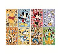 Disney | 8/16 feuilles/set Mickey Mouse Minnie Donald Duck Puzzle Créez votre propre Mickey Mouse Personnages de dessins animés mignons DIY Assembler des autocollants pour scrapbooking, journalisation