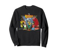 Disney A Goofy Movie Crew 90s Sweatshirt, Unisexe pour adultes, Noir, S