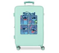 Joumma Disney Adorable Stitch Valise Moyenne Bleue 46 x 65 x 23 cm Rigide 3 kg Fermeture à Combinaison latérale ABS 3 kg 56 LExtensible, Bleu, Talla única, Valise Moyenne