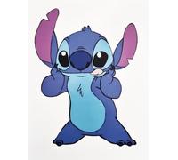 Disney Affiche Décorative de Série de Dessin Animé Stitch Langue de Chien Impression sur Papier Satiné 40x30cm Sans Cadre