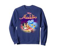 Disney Aladdin Faded Classic Movie Poster Sweatshirt, Unisexe pour adultes, Bleu Marine, L