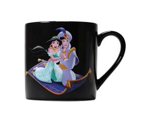 Disney Aladdin Tasse à changement de chaleur - 325 ml - Cadeau de bureau - Révélation de chaleur, Noir