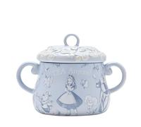 Disney - Alice au pays des merveilles - Boîte à thé en céramique - Alice, Chapelier fou et lapin blanc - Décoration et décoration pour fête de jardin, accueil, service et salle à manger. H : 12 cm x l