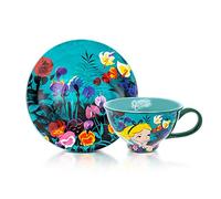Disney Alice au pays des merveilles Ensemble tasse à thé et soucoupe en céramique 340,2 g | Coffret cadeau pour café, expresso, moka, latte | Cadeaux mignons et objets de collection