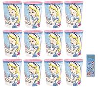 Disney Alice au pays des merveilles Lot de 12 gobelets en plastique réutilisables