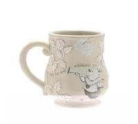 Disney - Alice au pays des merveilles - Tasse en céramique rose en relief - Le lapin blanc - Décoration et articles ménagers pour cuisine, fête de jardin et salle à manger H 10 cm x l 12 cm x P 9 cm.