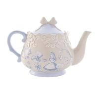 Disney - Alice au pays des merveilles - Théière en céramique - Motif Alice, Chapelier fou et roses - Décoration et décoration pour fête de jardin, accueil, service et salle à manger. H : 16 cm x l :