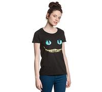 Disney Alice im Wunderland T-Shirt pour Femme avec Inscription « GrinsekKatze » - Noir - Taille S