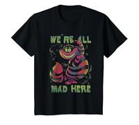 Disney Alice In Wonderland Cheshire Cat Neon All Mad Here T-Shirt, Enfant, Noir, 3 ans
