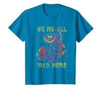 Disney Alice In Wonderland Cheshire Cat Neon All Mad Here T-Shirt, Enfant, Saphir, 6 ans