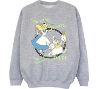Disney - "Alice In Wonderland I'm Late" Sweat-shirt pour fille BI5612 (128) (Gris)