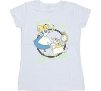Disney - "Alice In Wonderland I'm Late" T-shirt pour femme BI6968 (L) (Blanc)