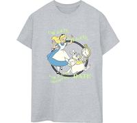 Disney - "Alice In Wonderland I'm Late" T-shirt pour femme BI8821 (3XL) (Gris)