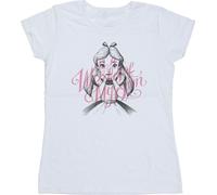 Disney - "Alice In Wonderland In A World Of My Own" T-shirt pour femme BI6969 (XL) (Blanc)