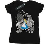 Disney - "Alice in Wonderland" T-shirt pour femme BI8370 (XXL) (Noir)