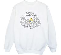 Disney - "Alice In Wonderland Time For Tea" Sweat-shirt pour fille BI5730 (116) (Blanc)