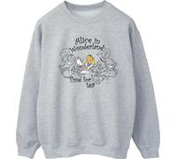 Disney - "Alice In Wonderland Time For Tea" Sweatshirt für Damen BI5811 (S) (Grau)