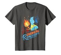 Disney and Pixar’s Elemental Chemical Reaction Ember & Wade T-Shirt, Enfant, Asphalte, 3 Ans