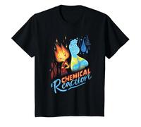 Disney and Pixar’s Elemental Chemical Reaction Ember & Wade T-Shirt, Enfant, Noir, 4 Ans