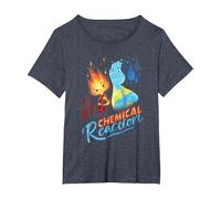 Disney and Pixar’s Elemental Chemical Reaction Ember & Wade T-Shirt, Femme Grandes Tailles, Bleu Chiné, 1X