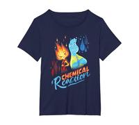 Disney and Pixar’s Elemental Chemical Reaction Ember & Wade T-Shirt, Femme Grandes Tailles, Bleu Marine, 1X