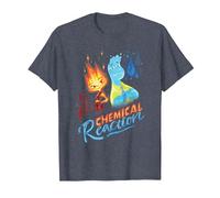 Disney and Pixar’s Elemental Chemical Reaction Ember & Wade T-Shirt, Homme, Bleu Chiné, M