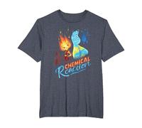 Disney and Pixar’s Elemental Chemical Reaction Ember & Wade T-Shirt, Homme Grandes Tailles, Bleu Chiné, 5X Tall