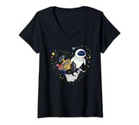 Disney and Pixar’s Wall-E and Eve Planetary Heart T-Shirt avec Col en V