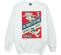 Disney - "And The Big Bad Wolf" Sweat-shirt pour fille BI13354 (128) (Blanc)