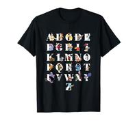 Disney Animated Characters Alphabet ABC to Z Back to School T-Shirt