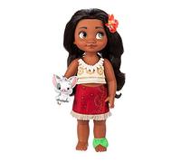 Disney Animator Collection Moana Poupée à collectionner avec cheveux réalistes, tenue et peluche rembourrée en satin Pua pour enfants à partir de 3 ans 39 cm