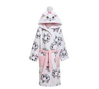 Disney Aristocats Marie Peignoir à capuche en polaire pour fille, robe de bain avec capuche en forme de chat, blanc, 4 ans