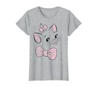 Disney Aristochats Marie Cute Kitten Face Up Close T-Shirt, Femme, Gris Chiné, XL
