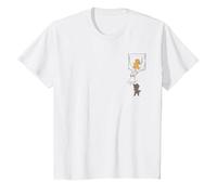Disney Aristochats Marie Toulouse Berlioz Kitten Pocket T-Shirt, Enfant, Blanc, 12 ans