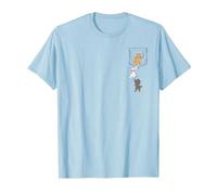 Disney Aristochats Marie Toulouse Berlioz Kitten Pocket T-Shirt, Homme, Bleu Céleste, M
