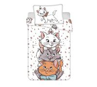 Disney Aristochats Parure de lit pour bébé Marie & Amis des Chats, Housse de Couette 100 x 135 cm + taie d'oreiller 40 x 60 cm, 100% Coton